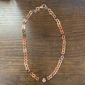 Bronzo Italia 26” Polished Flat Round Link Chain Necklace